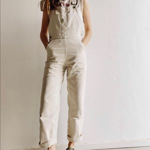 Hey Gang Knee Patch Overalls in Natural